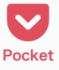 Pocketアイコンとテキストのみのボタン